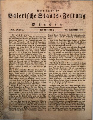 Königlich-Baierische Staats-Zeitung von München (Süddeutsche Presse) Donnerstag 18. Dezember 1806