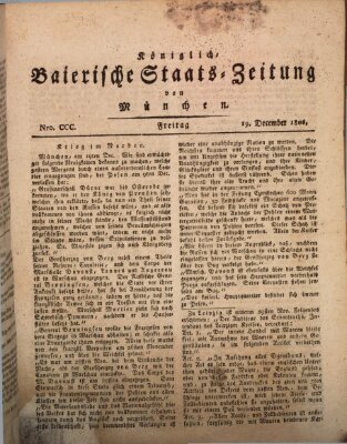 Königlich-Baierische Staats-Zeitung von München (Süddeutsche Presse) Freitag 19. Dezember 1806