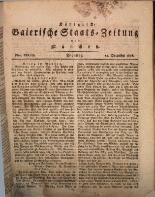 Königlich-Baierische Staats-Zeitung von München (Süddeutsche Presse) Dienstag 23. Dezember 1806