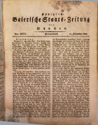 Königlich-Baierische Staats-Zeitung von München (Süddeutsche Presse) Samstag 27. Dezember 1806