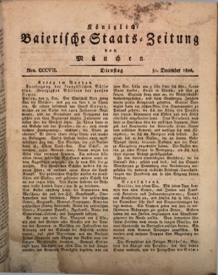 Königlich-Baierische Staats-Zeitung von München (Süddeutsche Presse) Dienstag 30. Dezember 1806