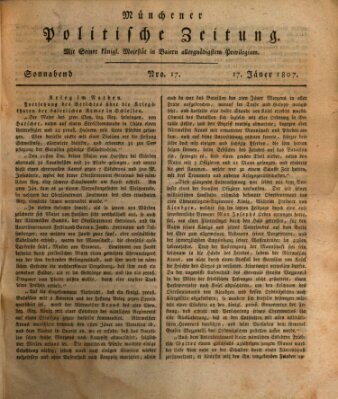 Münchener politische Zeitung (Süddeutsche Presse) Samstag 17. Januar 1807