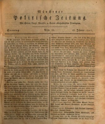 Münchener politische Zeitung (Süddeutsche Presse) Sonntag 18. Januar 1807