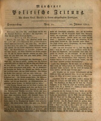 Münchener politische Zeitung (Süddeutsche Presse) Donnerstag 22. Januar 1807