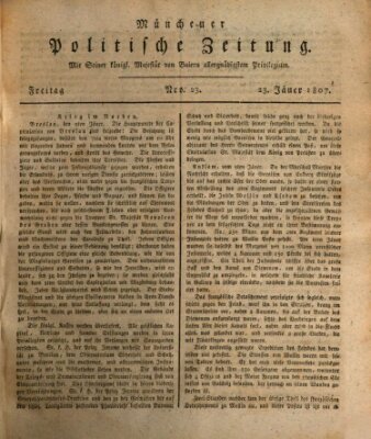 Münchener politische Zeitung (Süddeutsche Presse) Freitag 23. Januar 1807