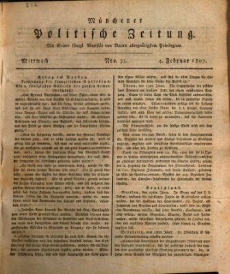 Münchener politische Zeitung (Süddeutsche Presse) Mittwoch 4. Februar 1807