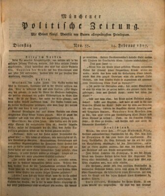 Münchener politische Zeitung (Süddeutsche Presse) Dienstag 24. Februar 1807