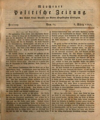 Münchener politische Zeitung (Süddeutsche Presse) Freitag 6. März 1807