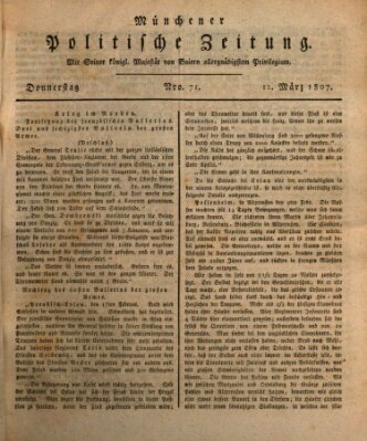 Münchener politische Zeitung (Süddeutsche Presse) Donnerstag 12. März 1807