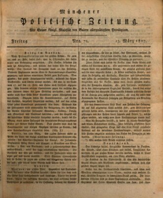 Münchener politische Zeitung (Süddeutsche Presse) Freitag 13. März 1807