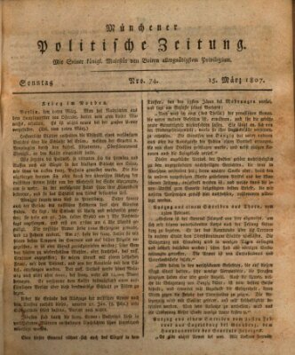 Münchener politische Zeitung (Süddeutsche Presse) Sonntag 15. März 1807