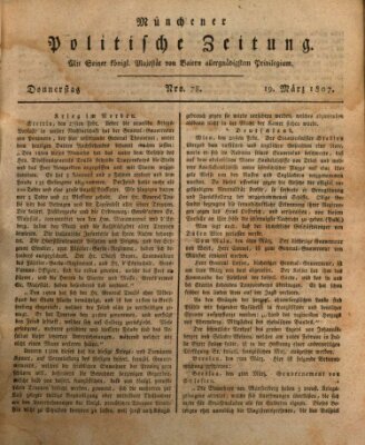 Münchener politische Zeitung (Süddeutsche Presse) Donnerstag 19. März 1807