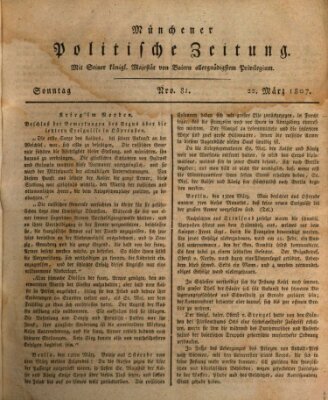 Münchener politische Zeitung (Süddeutsche Presse) Sonntag 22. März 1807