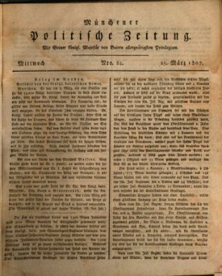 Münchener politische Zeitung (Süddeutsche Presse) Mittwoch 25. März 1807