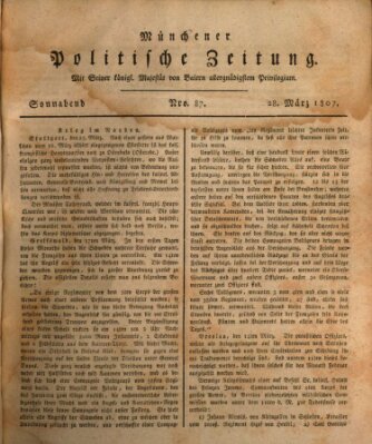 Münchener politische Zeitung (Süddeutsche Presse) Samstag 28. März 1807