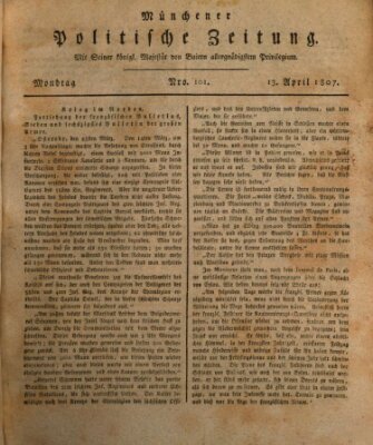 Münchener politische Zeitung (Süddeutsche Presse) Montag 13. April 1807