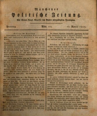 Münchener politische Zeitung (Süddeutsche Presse) Freitag 17. April 1807