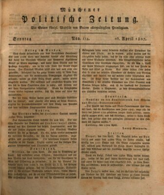 Münchener politische Zeitung (Süddeutsche Presse) Sonntag 26. April 1807