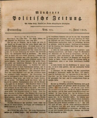 Münchener politische Zeitung (Süddeutsche Presse) Donnerstag 11. Juni 1807