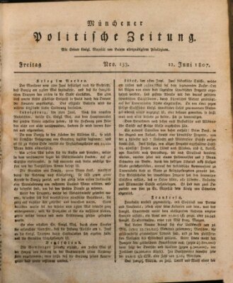 Münchener politische Zeitung (Süddeutsche Presse) Freitag 12. Juni 1807