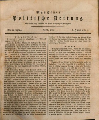 Münchener politische Zeitung (Süddeutsche Presse) Donnerstag 18. Juni 1807