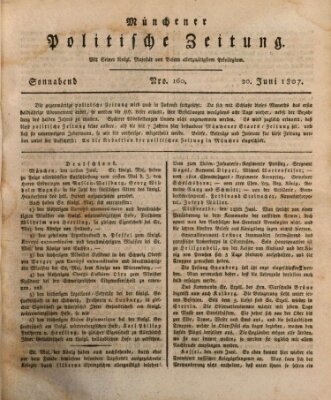 Münchener politische Zeitung (Süddeutsche Presse) Samstag 20. Juni 1807