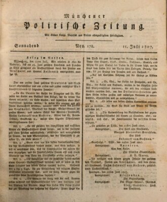 Münchener politische Zeitung (Süddeutsche Presse) Samstag 11. Juli 1807