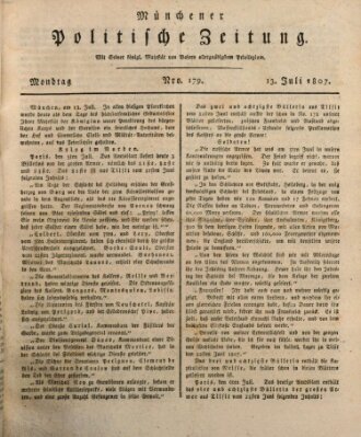 Münchener politische Zeitung (Süddeutsche Presse) Montag 13. Juli 1807