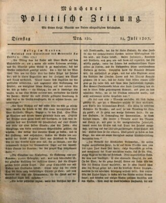 Münchener politische Zeitung (Süddeutsche Presse) Dienstag 14. Juli 1807