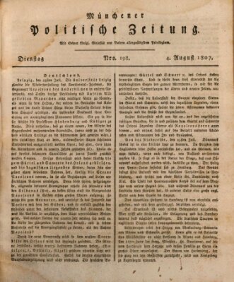 Münchener politische Zeitung (Süddeutsche Presse) Dienstag 4. August 1807