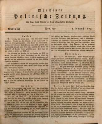 Münchener politische Zeitung (Süddeutsche Presse) Mittwoch 5. August 1807