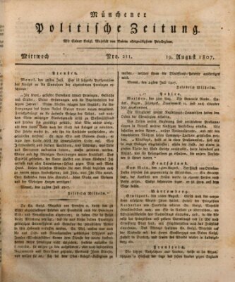 Münchener politische Zeitung (Süddeutsche Presse) Mittwoch 19. August 1807