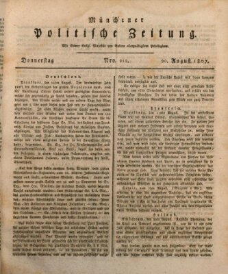 Münchener politische Zeitung (Süddeutsche Presse) Donnerstag 20. August 1807