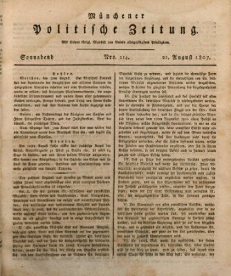 Münchener politische Zeitung (Süddeutsche Presse) Samstag 22. August 1807