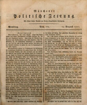 Münchener politische Zeitung (Süddeutsche Presse) Montag 24. August 1807