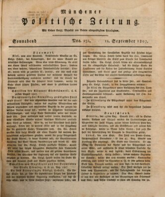 Münchener politische Zeitung (Süddeutsche Presse) Samstag 12. September 1807