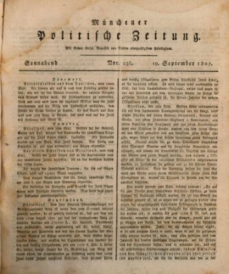 Münchener politische Zeitung (Süddeutsche Presse) Samstag 19. September 1807