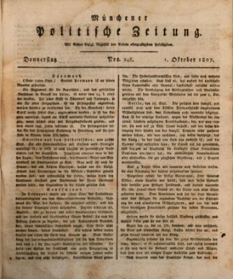 Münchener politische Zeitung (Süddeutsche Presse) Donnerstag 1. Oktober 1807