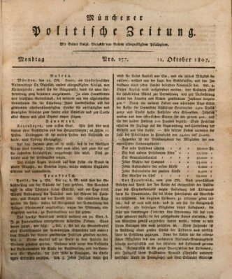 Münchener politische Zeitung (Süddeutsche Presse) Montag 12. Oktober 1807