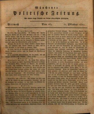 Münchener politische Zeitung (Süddeutsche Presse) Mittwoch 21. Oktober 1807