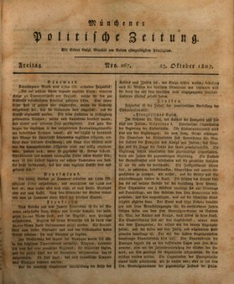 Münchener politische Zeitung (Süddeutsche Presse) Freitag 23. Oktober 1807