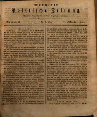 Münchener politische Zeitung (Süddeutsche Presse) Samstag 31. Oktober 1807