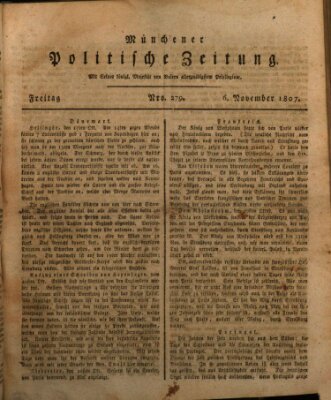 Münchener politische Zeitung (Süddeutsche Presse) Freitag 6. November 1807