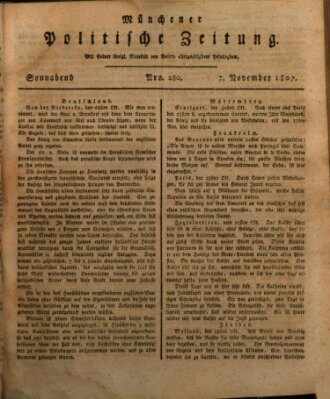 Münchener politische Zeitung (Süddeutsche Presse) Samstag 7. November 1807