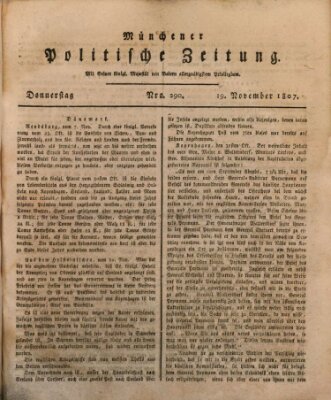 Münchener politische Zeitung (Süddeutsche Presse) Donnerstag 19. November 1807