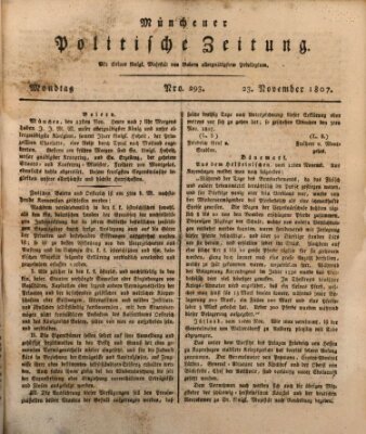 Münchener politische Zeitung (Süddeutsche Presse) Montag 23. November 1807