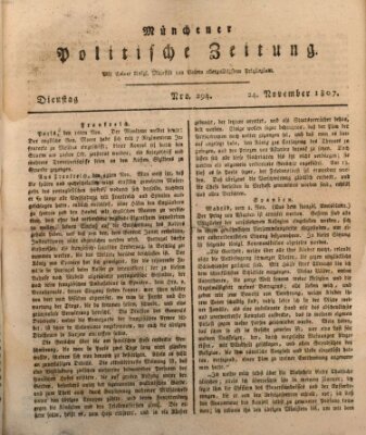 Münchener politische Zeitung (Süddeutsche Presse) Dienstag 24. November 1807