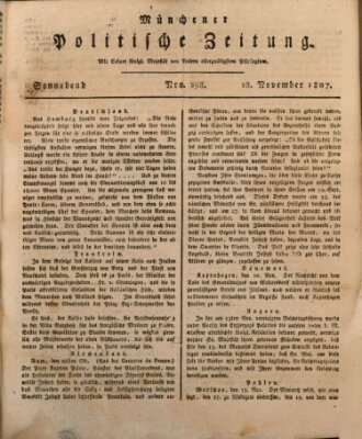 Münchener politische Zeitung (Süddeutsche Presse) Samstag 28. November 1807