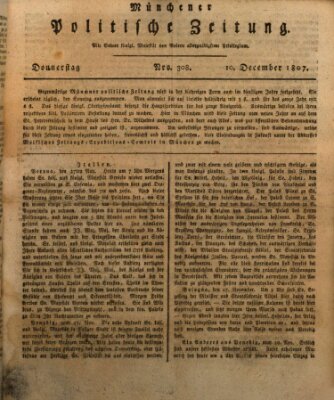 Münchener politische Zeitung (Süddeutsche Presse) Donnerstag 10. Dezember 1807