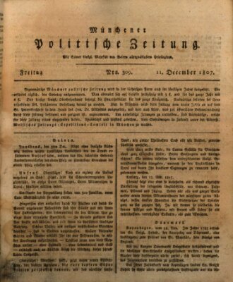 Münchener politische Zeitung (Süddeutsche Presse) Freitag 11. Dezember 1807